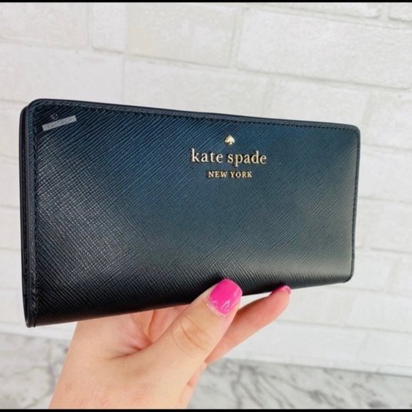 Kate Spade Black Medium Satchel Crossbody & Large Slim Bifold Wallet Set - Picture 11 of 14